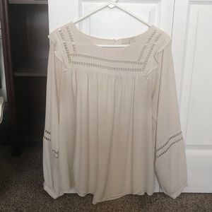 Loft White Pattern Long Sleeve